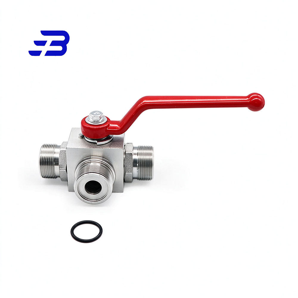 1/2" 3/8” 3-Way Control Valve With Red Handle, 5000psi
