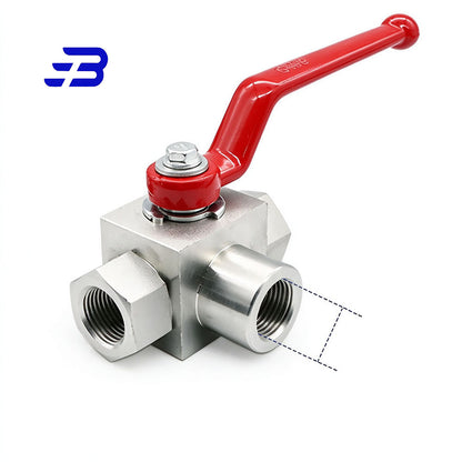 1/2" 3/8” 3-Way Control Valve With Red Handle, 5000psi