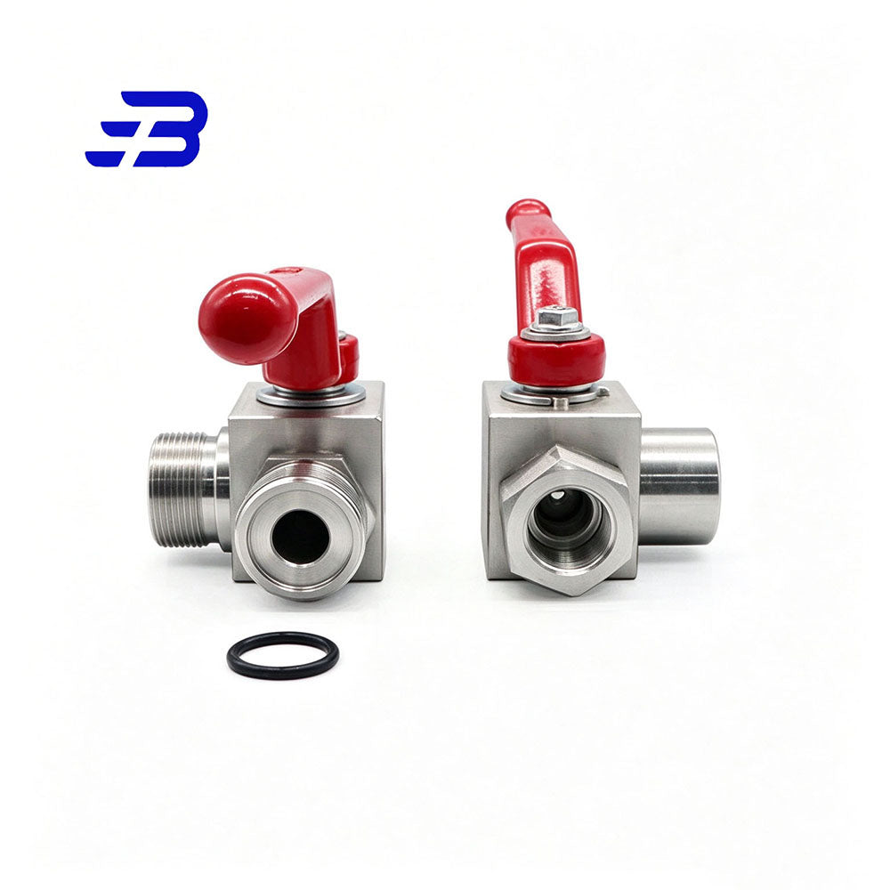 1/2" 3/8” 3-Way Control Valve With Red Handle, 5000psi