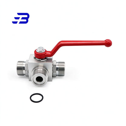 1/2" 3/8” 3-Way Control Valve With Red Handle, 5000psi